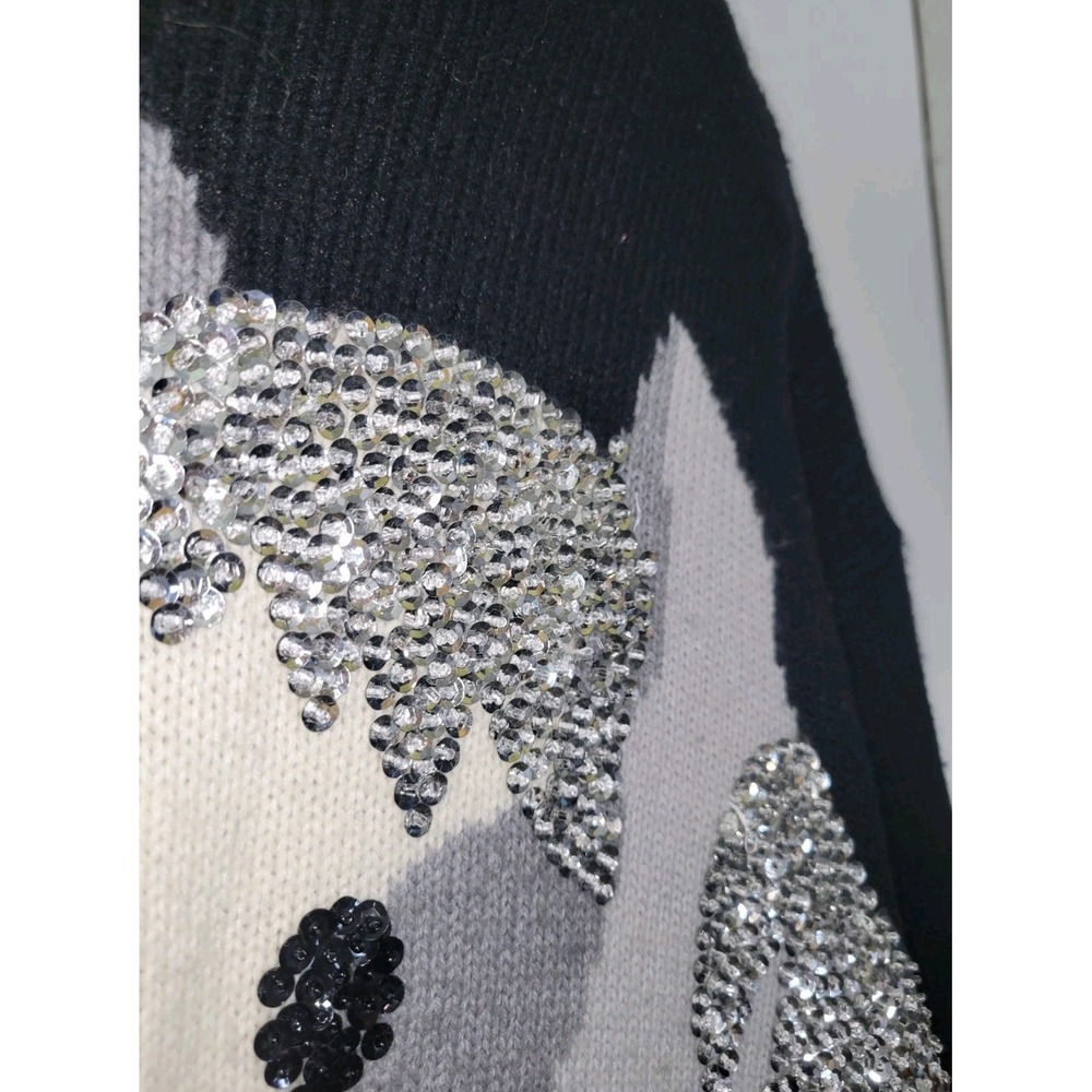Vtg Eminent Horse Head Sequined Embroidered Sweater Womens Size S Equestrian - Picture 5 of 9